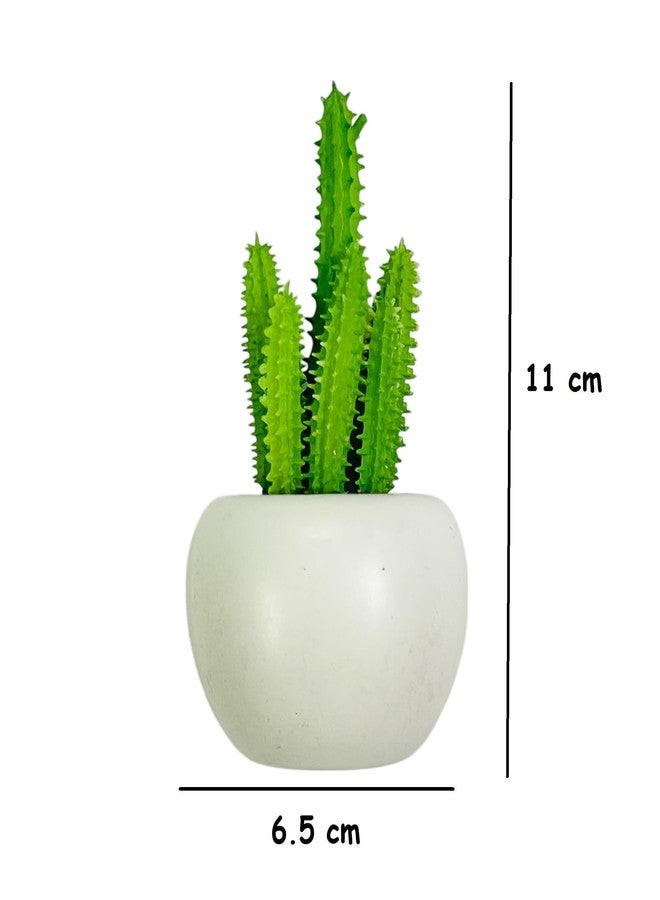 KRIWIN Magnetic Cactus Planter, 11 cm x 6.5 cm White Pot, Decorative Fridge Magnet with Artificial Succulent - Image 2